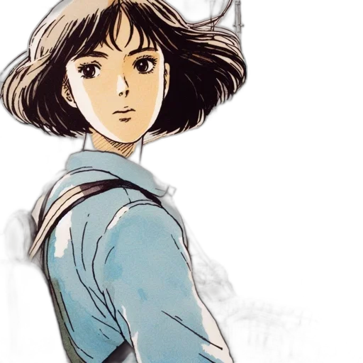 jacket, face, staff, watercolor, concept art, comic book art, anime, blue transparent PNG cut-out