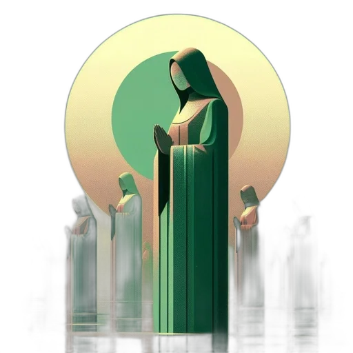 staff, concept art, 3d render, pixel art, fantasy art, green, statuesque, figures transparent PNG cut-out