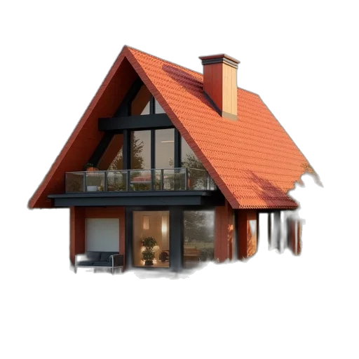 building, 3d render, photorealistic, concept art, pixel art, earth tones, house, back transparent PNG cut-out