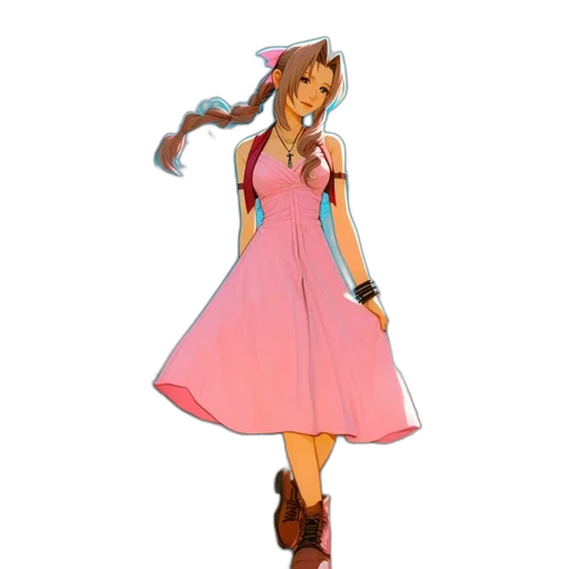 dress, staff, concept art, 3d render, pixel art, cartoon, pastel, colorful transparent PNG cut-out
