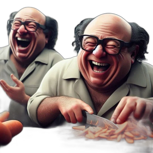 food, face, photorealistic, 3d render, concept art, two, chubby, bald transparent PNG cut-out