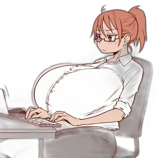staff, concept art, anime, cartoon, pixel art, red, monochrome, young transparent PNG cut-out