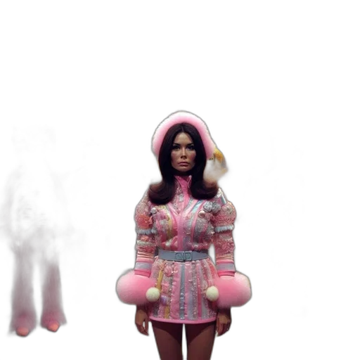 dress, jacket, staff, creature, concept art, 3d render, vaporwave, fantasy art transparent PNG cut-out