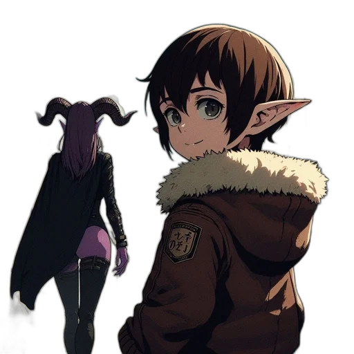 creature, jacket, mask, staff, concept art, anime, fantasy art, comic book art transparent PNG cut-out