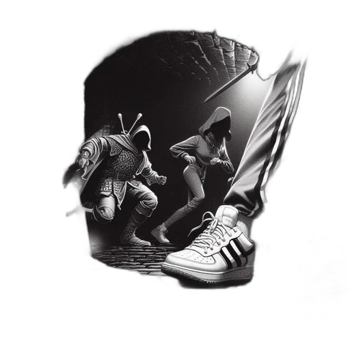 mask, shoes, jacket, crown, concept art, comic book art, 3d render, cartoon transparent PNG cut-out