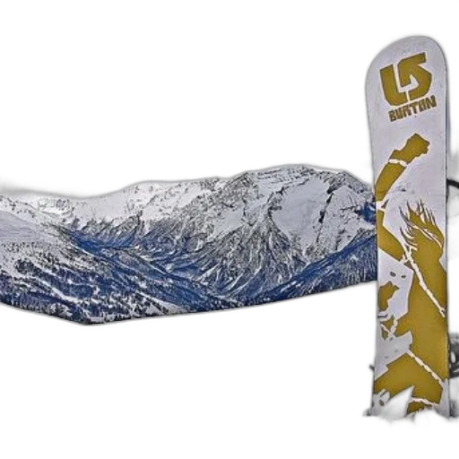 staff, umbrella, burton, snowboard, stands, upright, snow, scenic transparent PNG cut-out