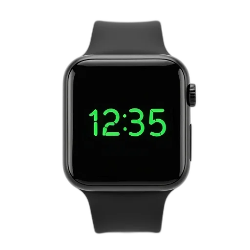 black, digital, wristwatch, square, face, display, showing, time transparent PNG cut-out