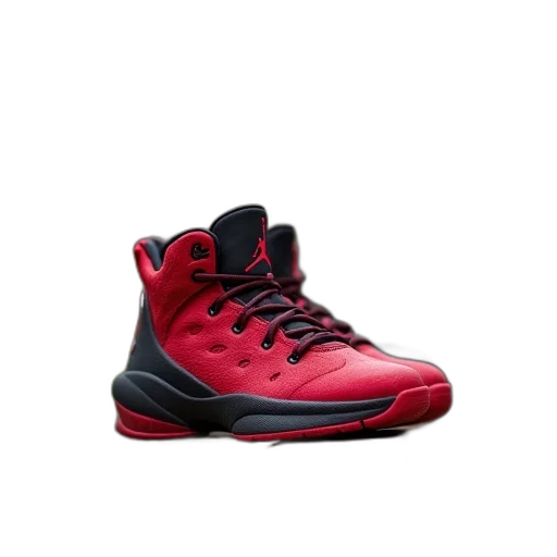 shoes, 3d render, red, jordan, shoe, black, basketball, wooden transparent PNG cut-out