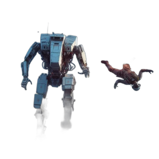 robot, concept art, 3d render, pixel art, underwater, towering, metallic, humanoid transparent PNG cut-out