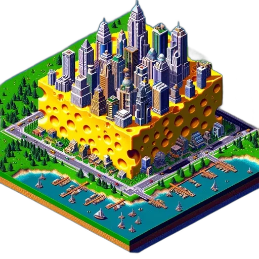 building, pixel art, 3d render, concept art, vaporwave, city street, golden, image transparent PNG cut-out