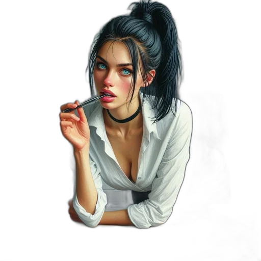 jewelry, face, staff, jacket, photorealistic, concept art, fantasy art, comic book art transparent PNG cut-out