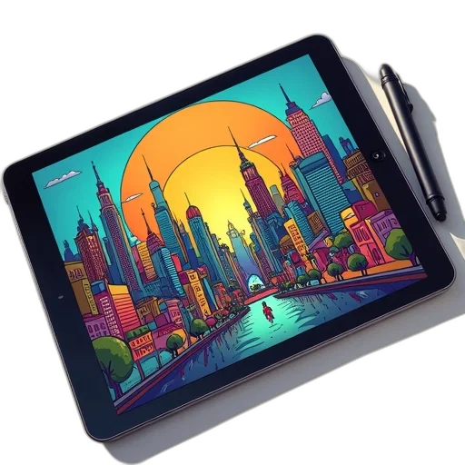 concept art, cartoon, cyberpunk, comic book art, sunset, neon lights, neon, stylized transparent PNG cut-out