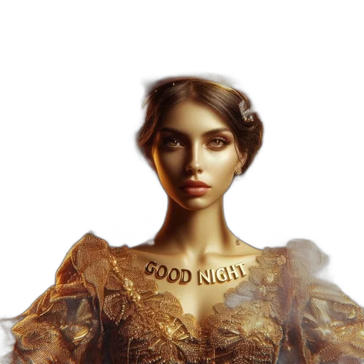 dress, jewelry, concept art, fantasy art, photorealistic, 3d render, night, golden transparent PNG cut-out