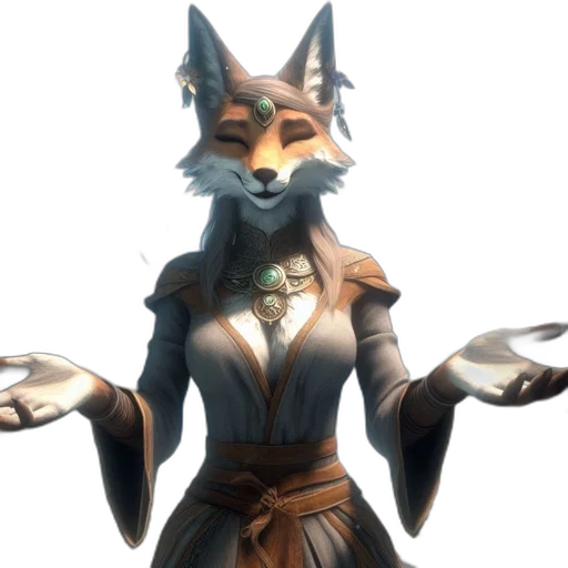 staff, mask, animal, dress, concept art, fantasy art, 3d render, pixel art transparent PNG cut-out