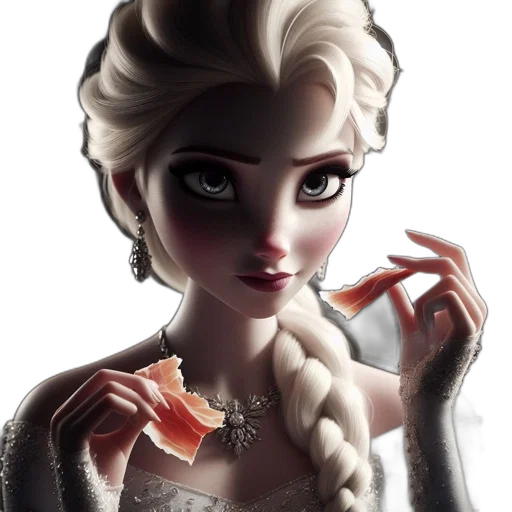 jewelry, dress, fantasy art, cartoon, concept art, photorealistic, snow, illustrated transparent PNG cut-out