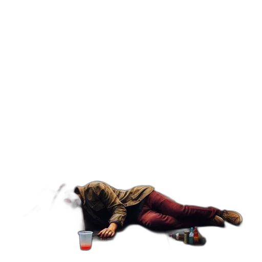 bottle, food, shoes, jacket, concept art, individual, lies, prone transparent PNG cut-out