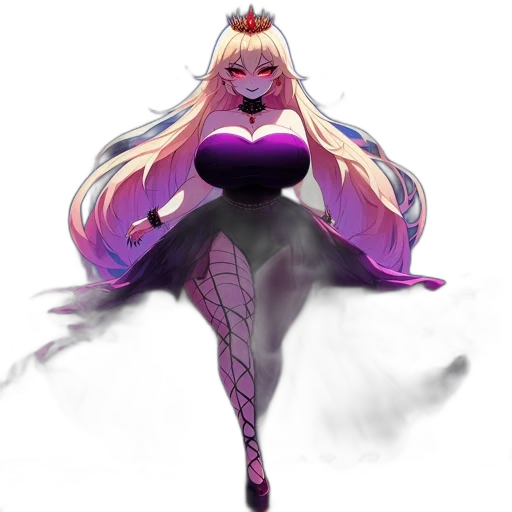 dress, crown, staff, creature, concept art, pixel art, fantasy art, anime transparent PNG cut-out