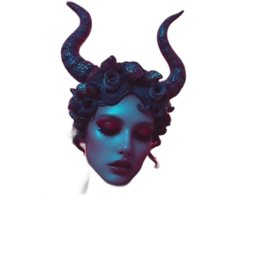 mask, face, crown, creature, fantasy art, concept art, vaporwave, pixel art transparent PNG cut-out