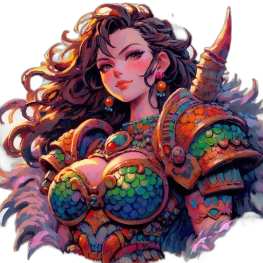 jewelry, dragon, crown, dress, fantasy art, pixel art, concept art, watercolor transparent PNG cut-out