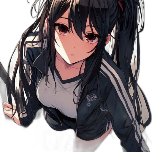 jacket, staff, weapon, hair, anime, pixel art, concept art, cartoon transparent PNG cut-out