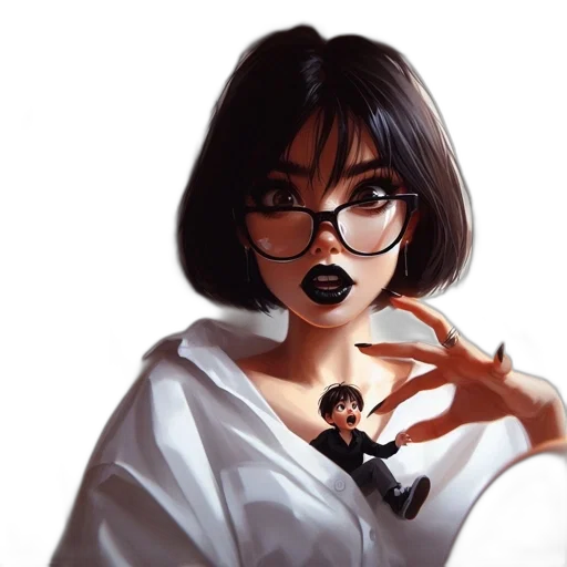 face, dress, mask, anime, concept art, oil painting, fantasy art, neon lights transparent PNG cut-out