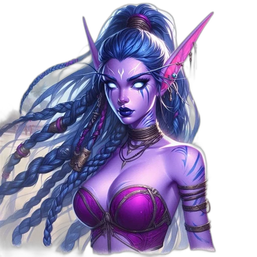fantasy art, concept art, pixel art, comic book art, pastel, colorful, fantastical, elven-like transparent PNG cut-out
