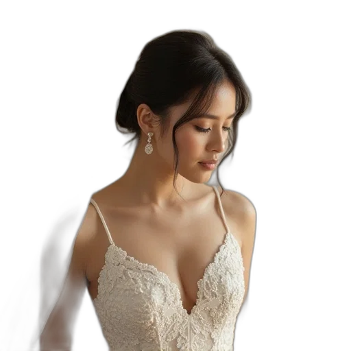 dress, jewelry, face, crown transparent PNG cut-out