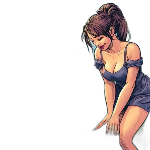 dress, comic book art, concept art, watercolor, photorealistic, blue, vast, landscape transparent PNG cut-out