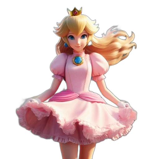 dress, crown, concept art, 3d render, fantasy art, pixel art, pastel, animated transparent PNG cut-out
