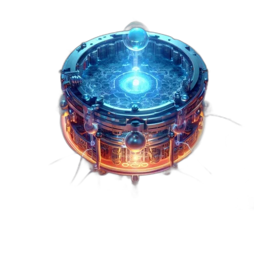 crown, robot, jewelry, weapon, concept art, fantasy art, 3d render, pixel art transparent PNG cut-out