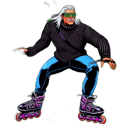 animal, jacket, mask, robot, concept art, cartoon, vaporwave, comic book art transparent PNG cut-out