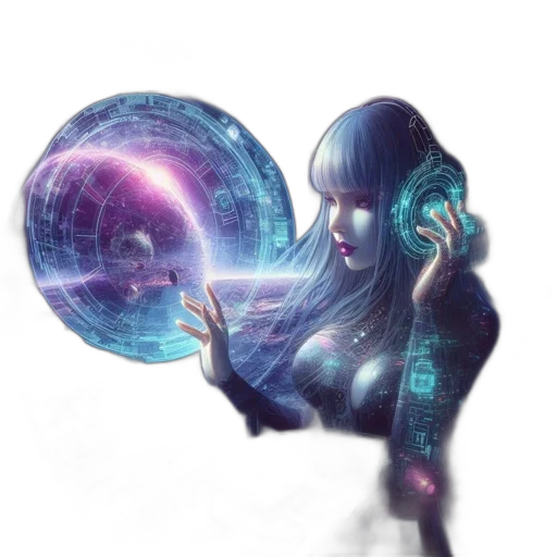 staff, dress, jewelry, robot, fantasy art, concept art, cyberpunk, pixel art transparent PNG cut-out