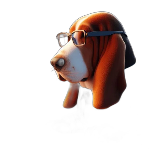 staff, animal, 3d render, photorealistic, concept art, cartoon, anthropomorphic, dog transparent PNG cut-out