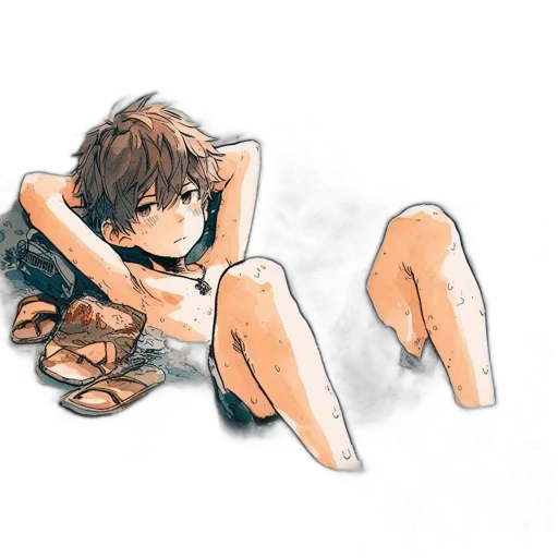 creature, watercolor, anime, concept art, photorealistic, underwater, monochrome, blue transparent PNG cut-out