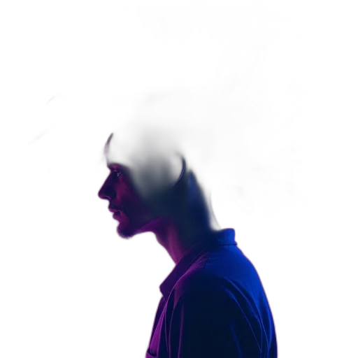 face, mask, staff, jacket, 3d render, photorealistic, concept art, vaporwave transparent PNG cut-out