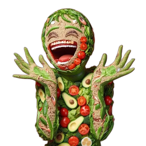 food, creature, mask, face, 3d render, photorealistic, concept art, artistic transparent PNG cut-out