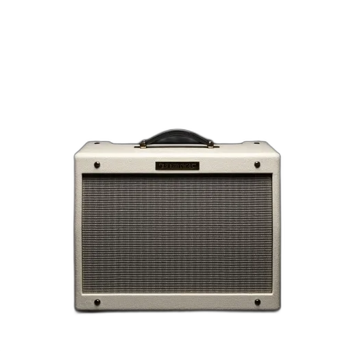 white, fender, guitar, amplifier, sitting, front, black, background transparent PNG cut-out