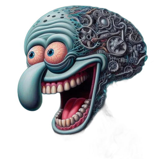 mask, face, creature, robot, concept art, 3d render, photorealistic, cartoon transparent PNG cut-out