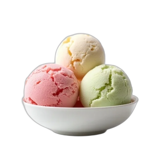 food, 3d render, photorealistic, pastel, colorful, neon, green, three transparent PNG cut-out