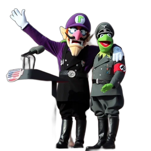 mask, concept art, two, contrasting, puppet, characters, perform, before transparent PNG cut-out