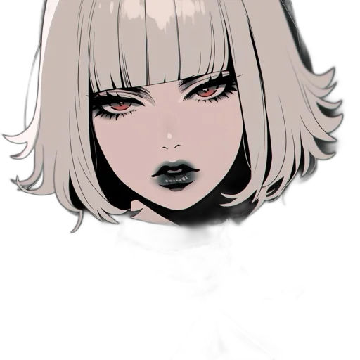 face, mask, hair, creature, concept art, anime, comic book art, pixel art transparent PNG cut-out