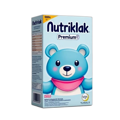 box, nutriklak, premium, baby, formula, blue, bear, mascot transparent PNG cut-out