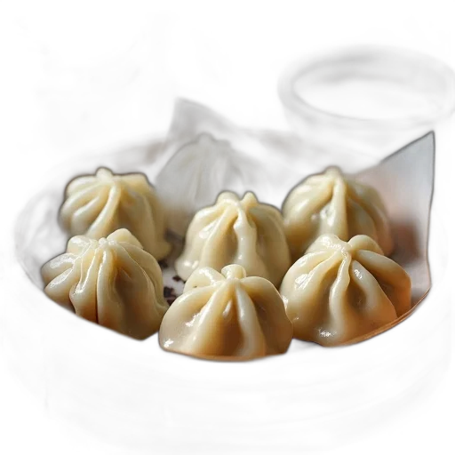 food, photorealistic, 3d render, close-up, view, steamer, basket, filled transparent PNG cut-out