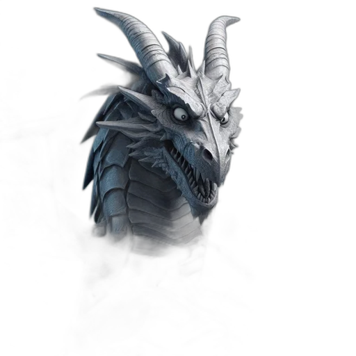 dragon, mask, creature, animal, fantasy art, concept art, 3d render, pixel art transparent PNG cut-out