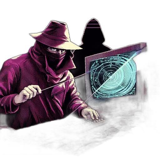 mask, staff, weapon, hat, concept art, cyberpunk, fantasy art, comic book art transparent PNG cut-out