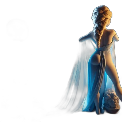 dress, concept art, fantasy art, 3d render, photorealistic, outer space, blue, artist transparent PNG cut-out