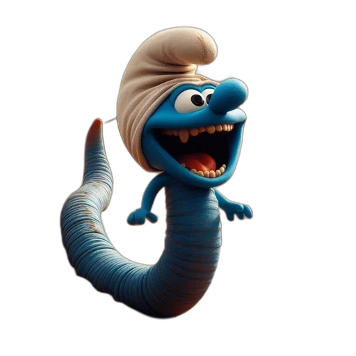 creature, animal, hat, dragon, concept art, 3d render, anthropomorphic, smurf-like transparent PNG cut-out