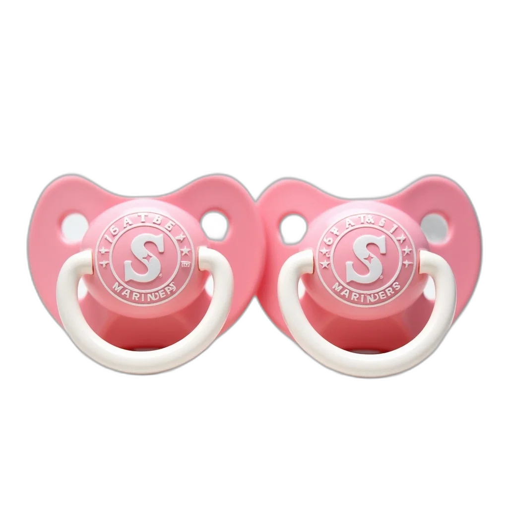 jewelry, mask, 3d render, two, identical, pink, pacifiers, white transparent PNG cut-out