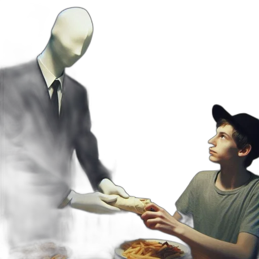 mask, food, robot, hat, concept art, 3d render, vaporwave, photorealistic transparent PNG cut-out