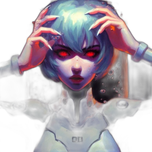 robot, face, mask, creature, cyberpunk, concept art, pixel art, anime transparent PNG cut-out